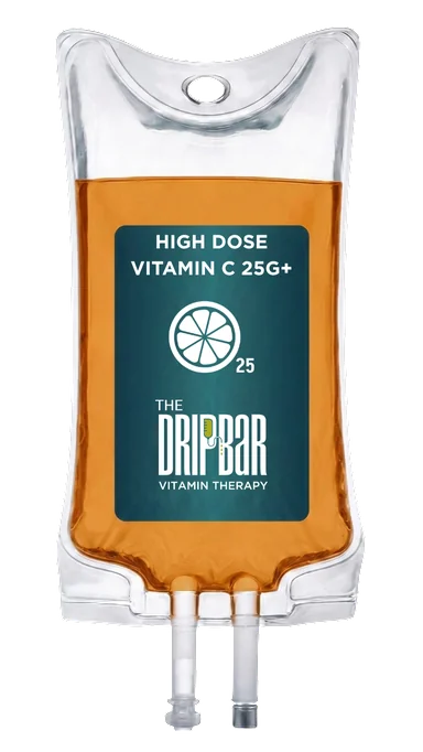 The High-Dose Vitamin C IV drip bag at The DRIPBaR Austin The Domain