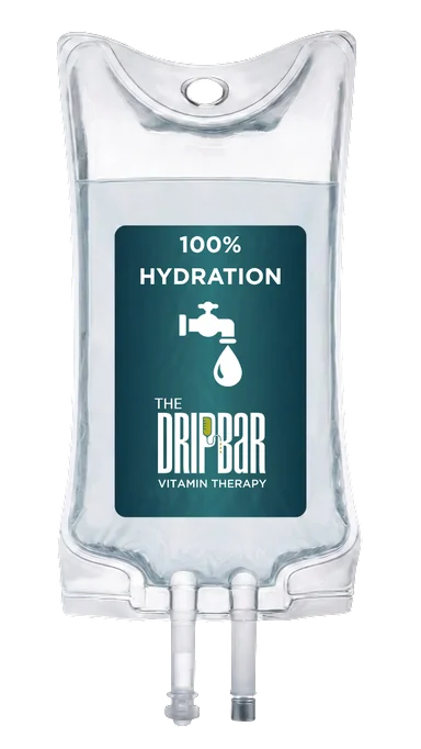 The 100% Hydration IV drip bag at The DRIPBaR Austin The Domain