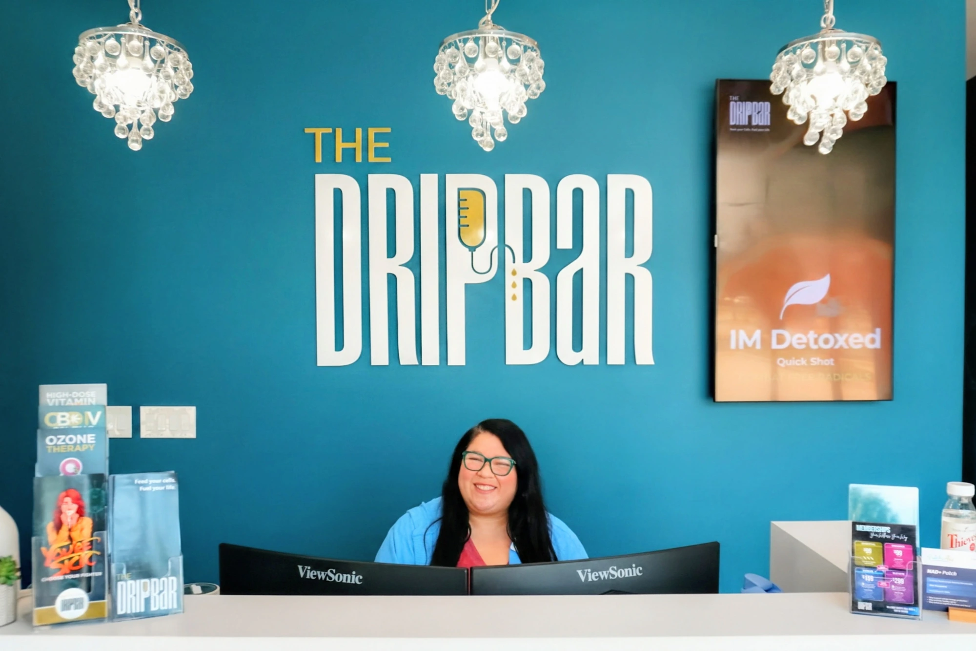 The front desk at The DRIPBaR Austin The Domain