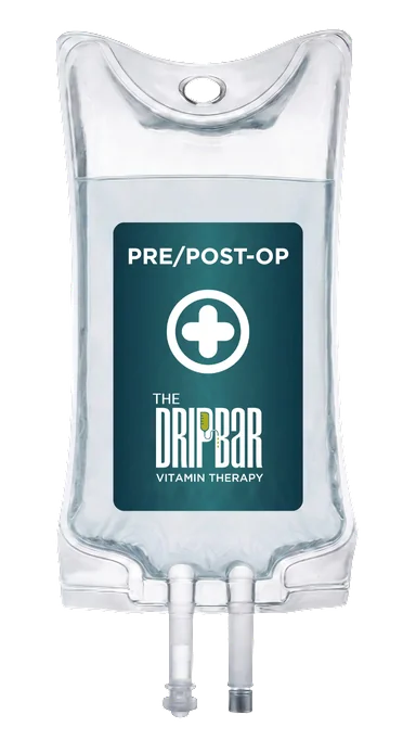 The Pre/Post Op IV drip bag at The DRIPBaR Austin The Domain